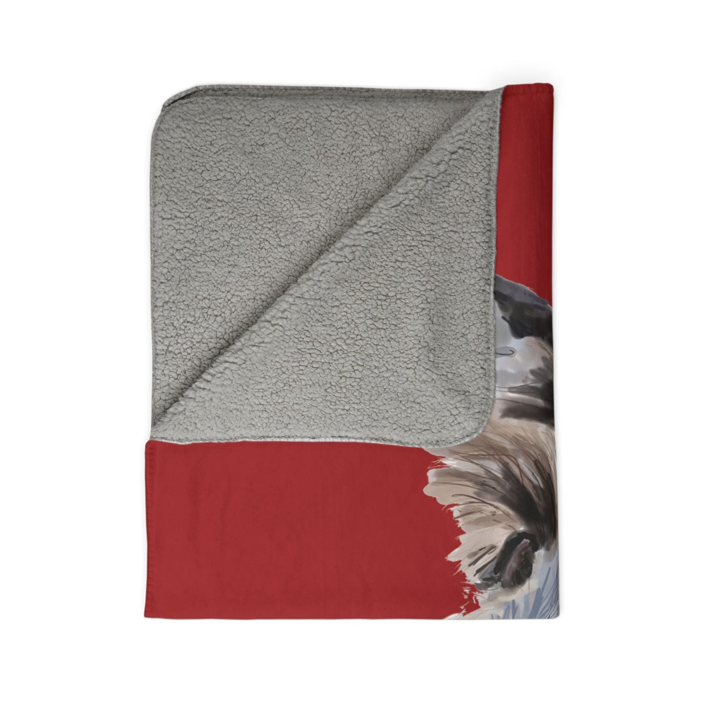 Cozy Scottish Terrier Dog Lover Fleece Sherpa Blanket | Pet Gift, Home Decor - Blue Cava