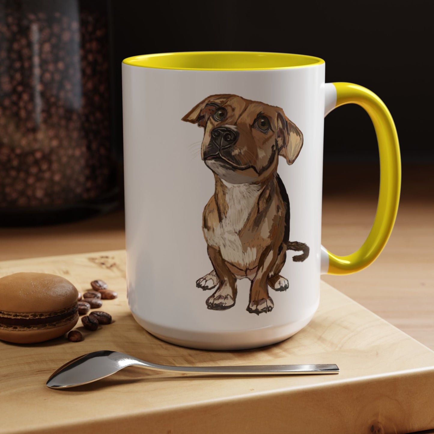 Curious Dog Two Tone Ceramic Mug - 11 oz & 15 oz - Blue Cava