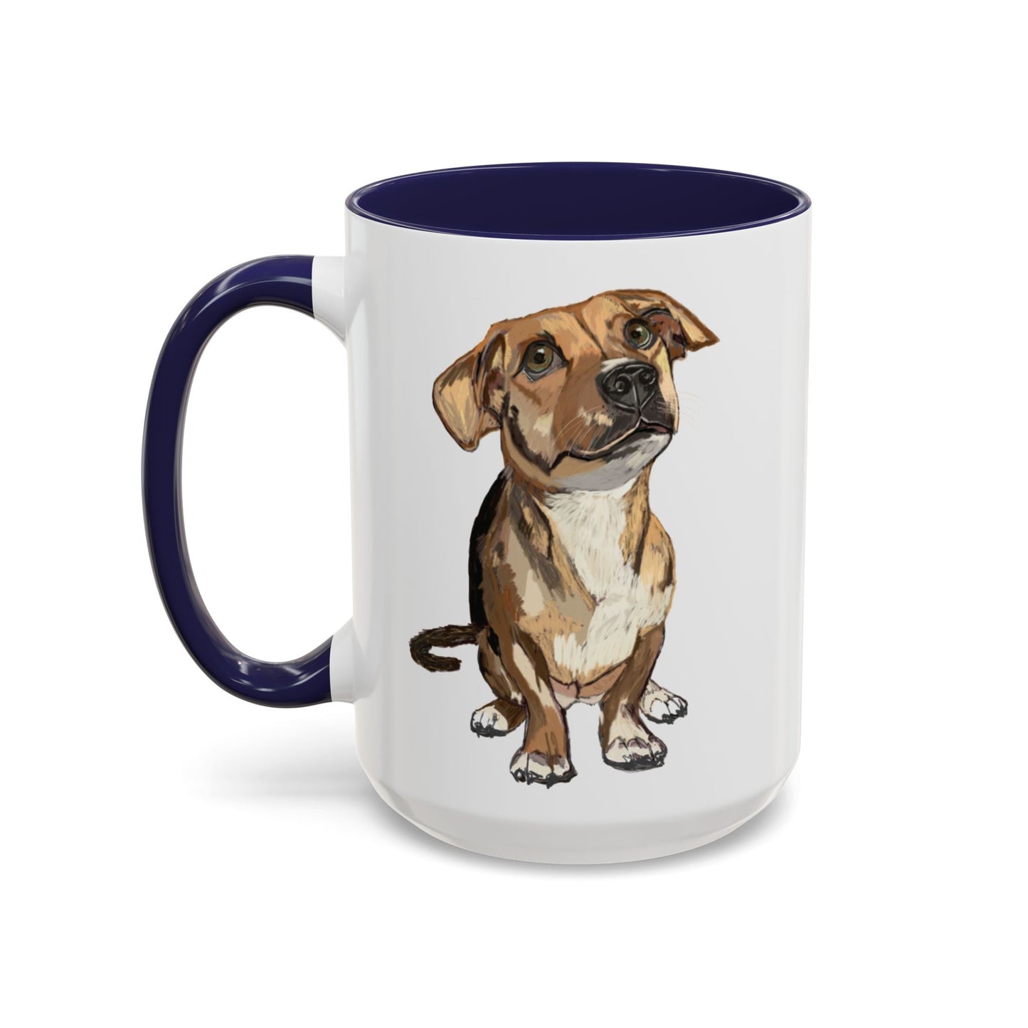 Curious Dog Two Tone Ceramic Mug - 11 oz & 15 oz - Blue Cava