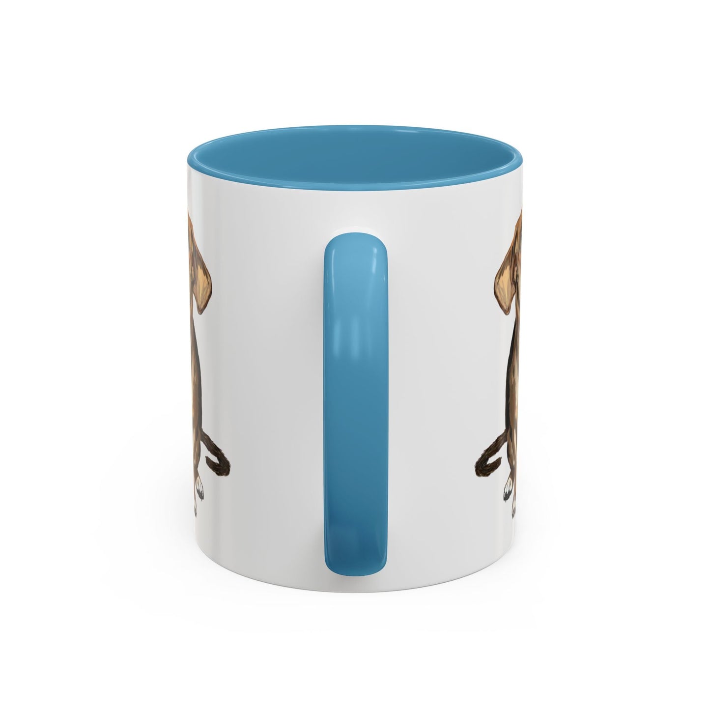 Curious Dog Two Tone Ceramic Mug - 11 oz & 15 oz - Blue Cava