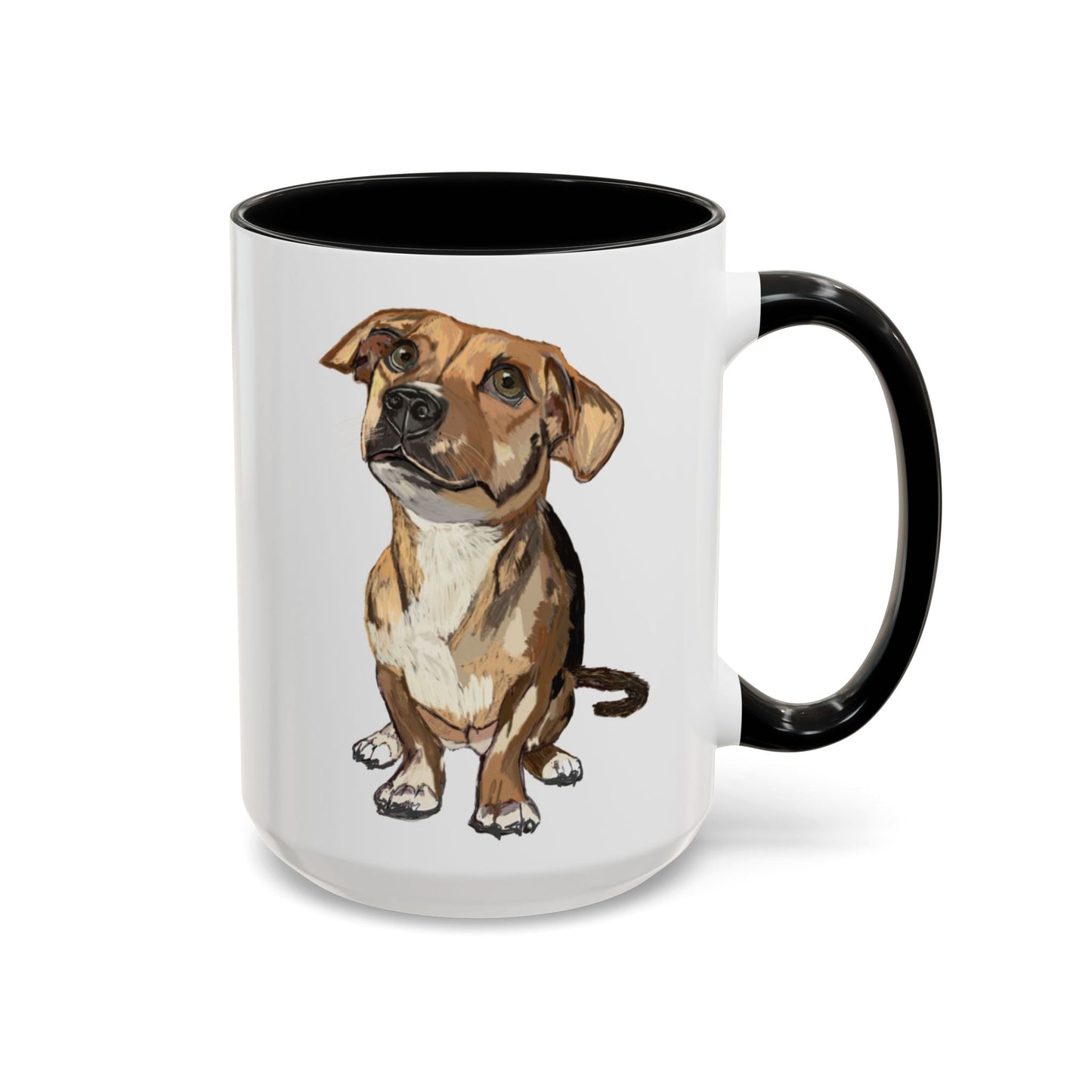 Curious Dog Two Tone Ceramic Mug - 11 oz & 15 oz - Blue Cava