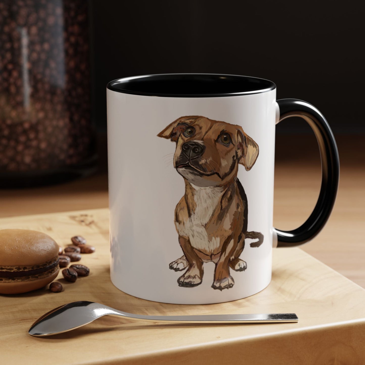 Curious Dog Two Tone Ceramic Mug - 11 oz & 15 oz - Blue Cava