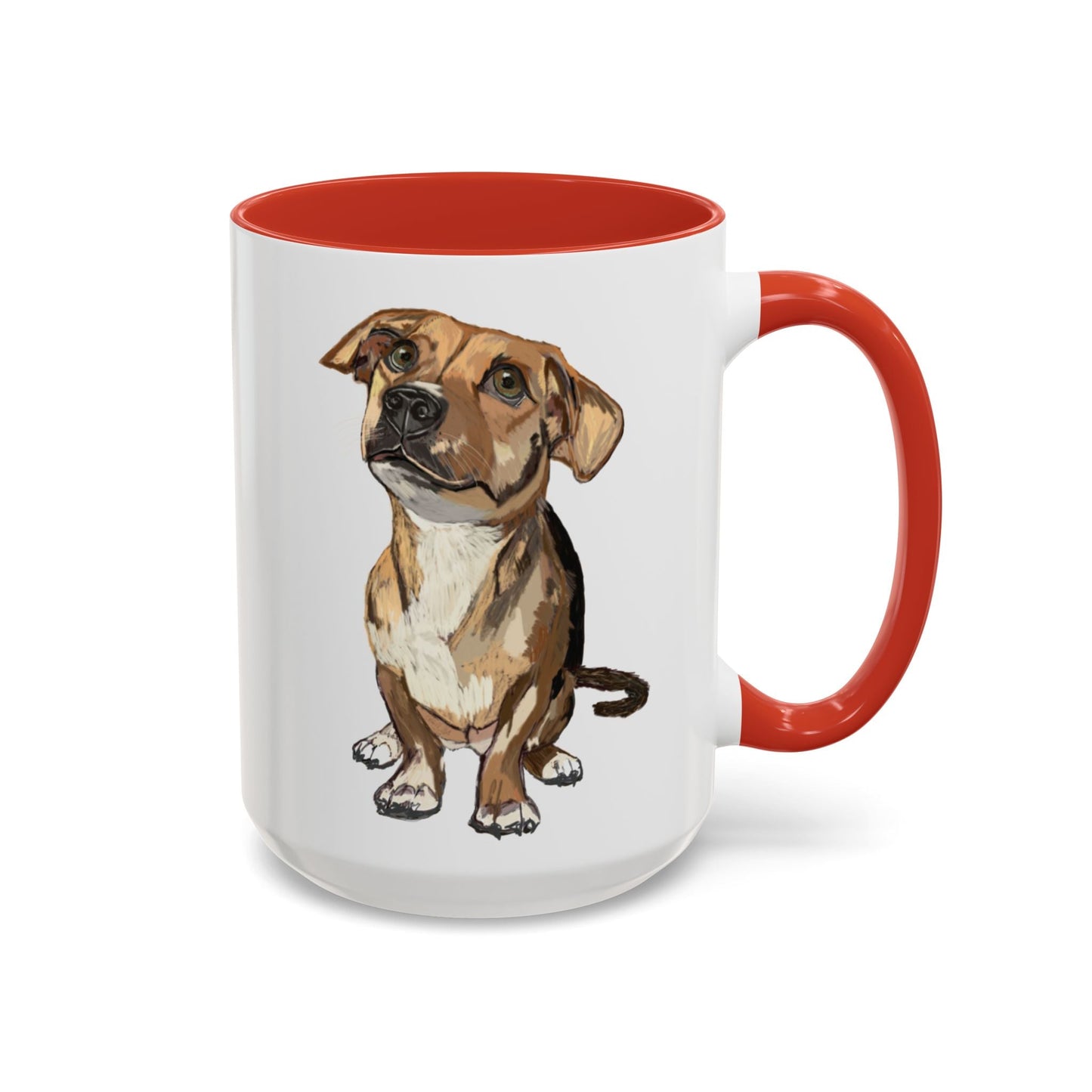 Curious Dog Two Tone Ceramic Mug - 11 oz & 15 oz - Blue Cava