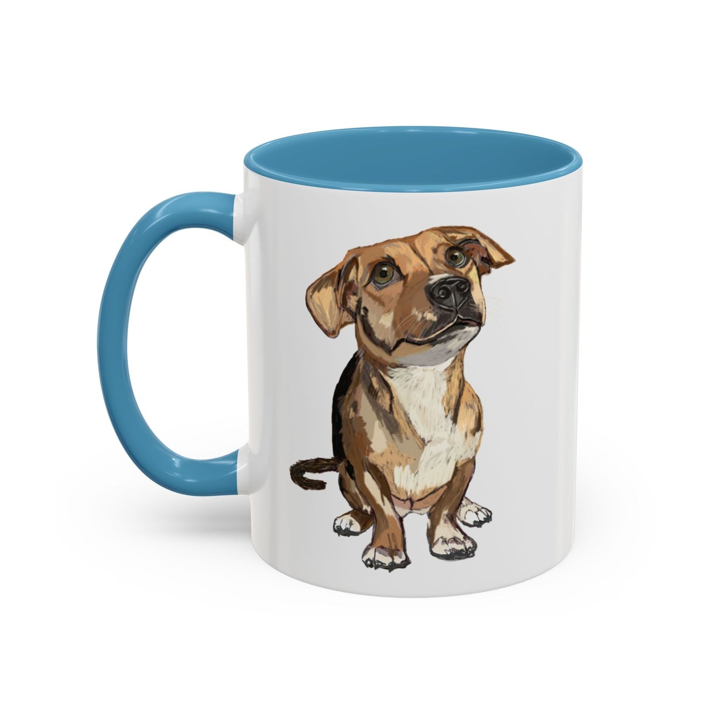 Curious Dog Two Tone Ceramic Mug - 11 oz & 15 oz - Blue Cava