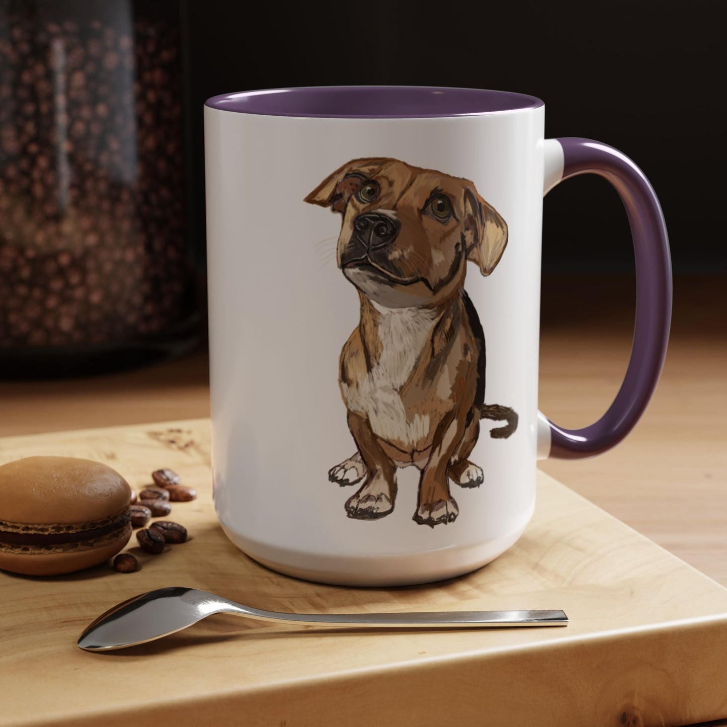 Curious Dog Two Tone Ceramic Mug - 11 oz & 15 oz - Blue Cava