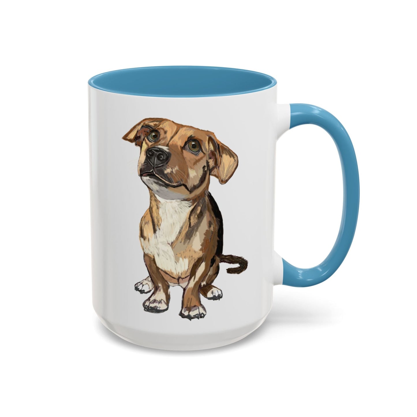 Curious Dog Two Tone Ceramic Mug - 11 oz & 15 oz - Blue Cava