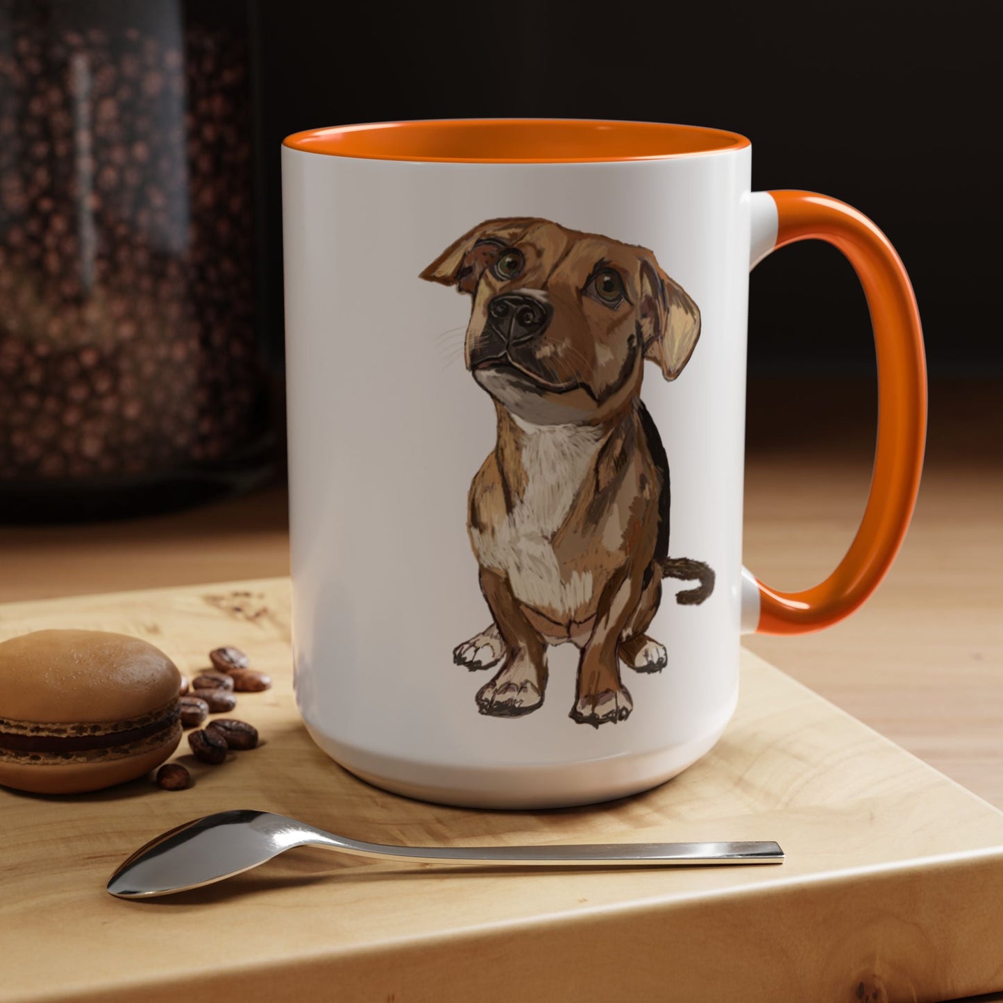 Curious Dog Two Tone Ceramic Mug - 11 oz & 15 oz - Blue Cava
