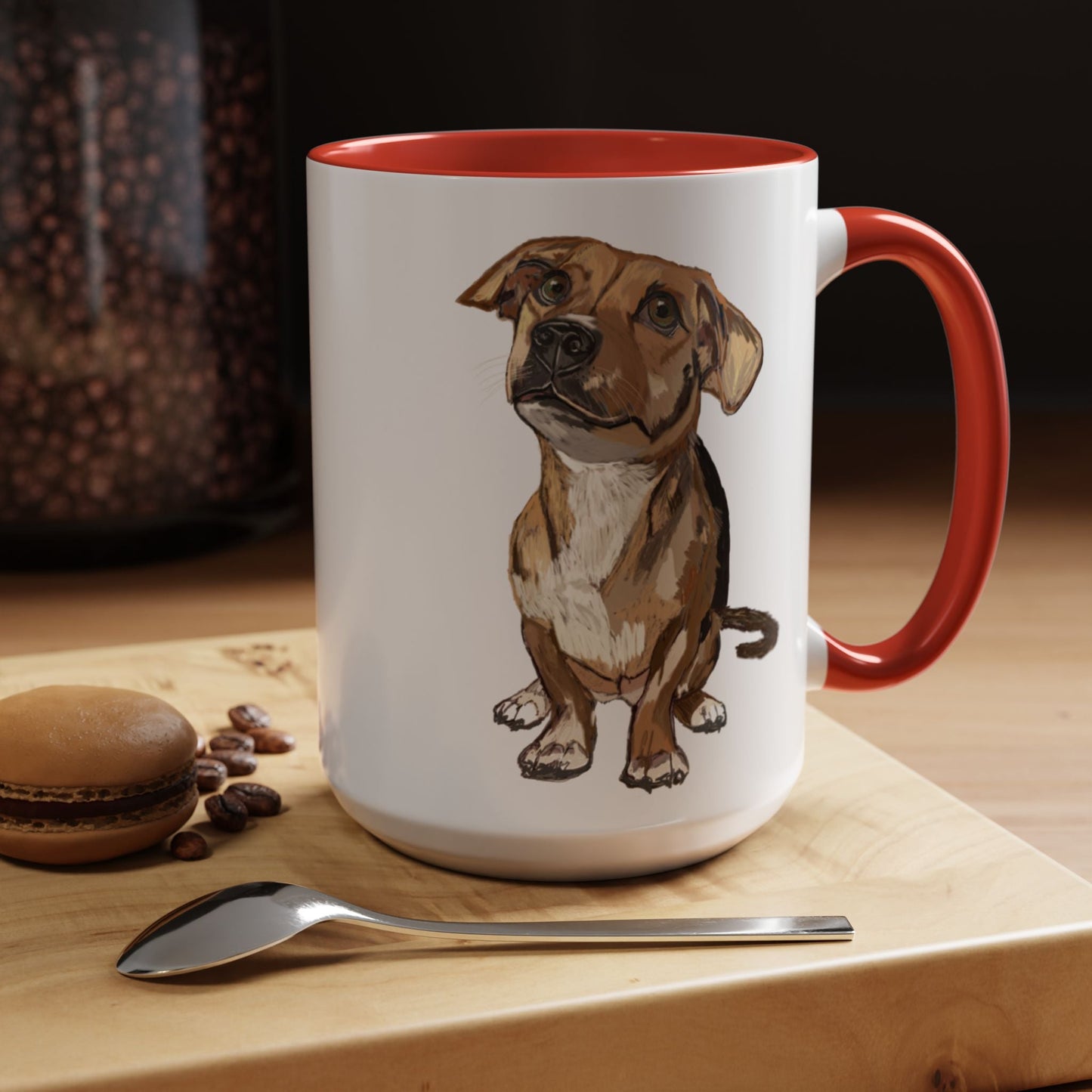 Curious Dog Two Tone Ceramic Mug - 11 oz & 15 oz - Blue Cava