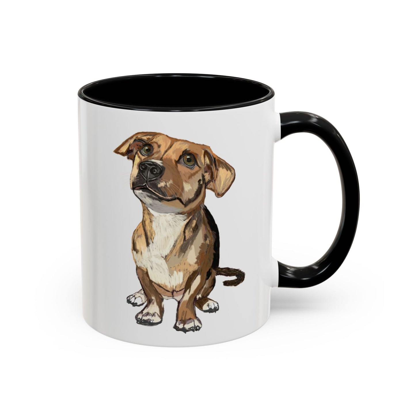 Curious Dog Two Tone Ceramic Mug - 11 oz & 15 oz - Blue Cava