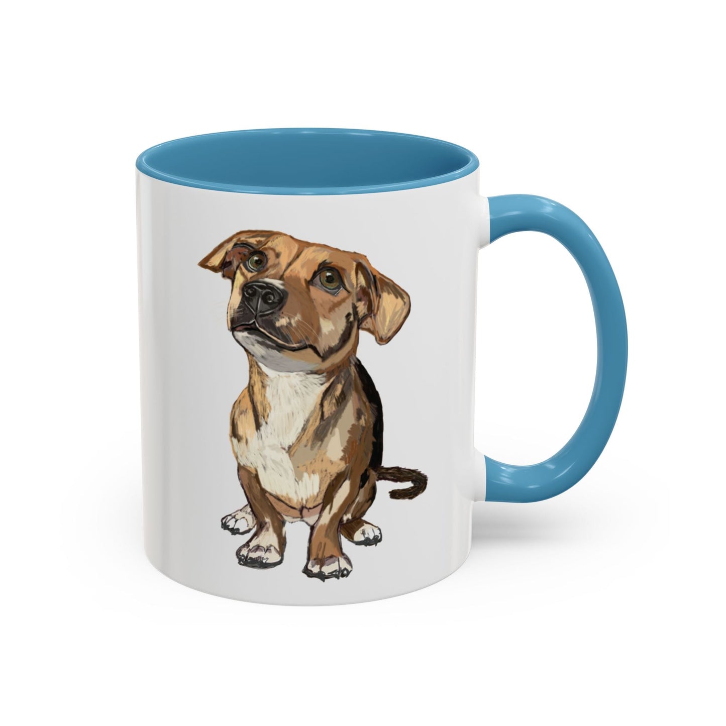 Curious Dog Two Tone Ceramic Mug - 11 oz & 15 oz - Blue Cava