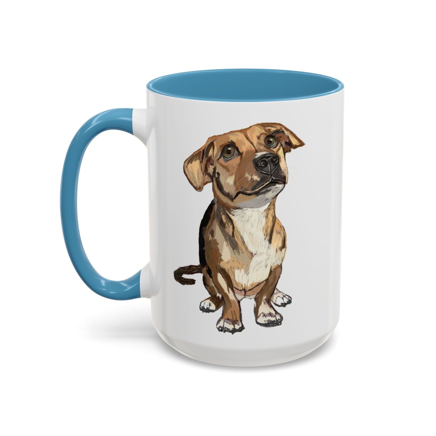 Curious Dog Two Tone Ceramic Mug - 11 oz & 15 oz - Blue Cava