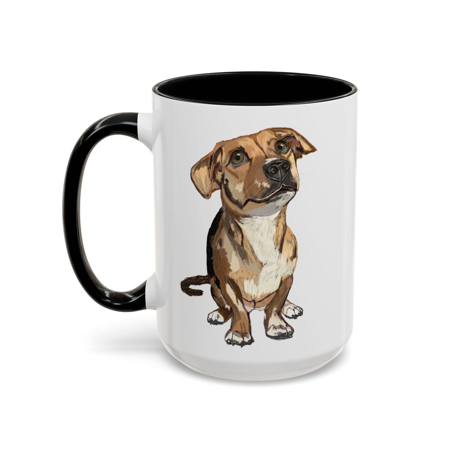 Curious Dog Two Tone Ceramic Mug - 11 oz & 15 oz - Blue Cava