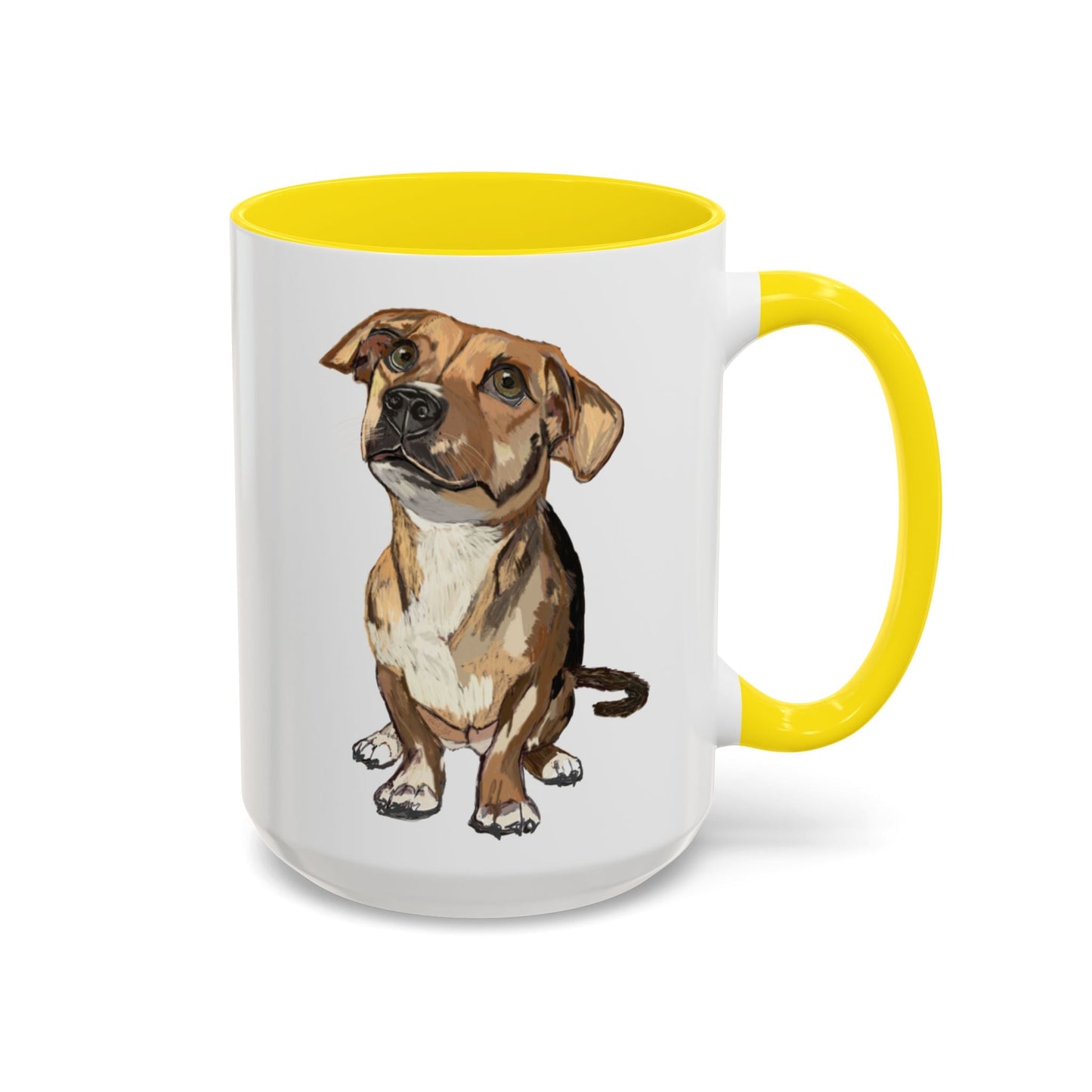 Curious Dog Two Tone Ceramic Mug - 11 oz & 15 oz - Blue Cava