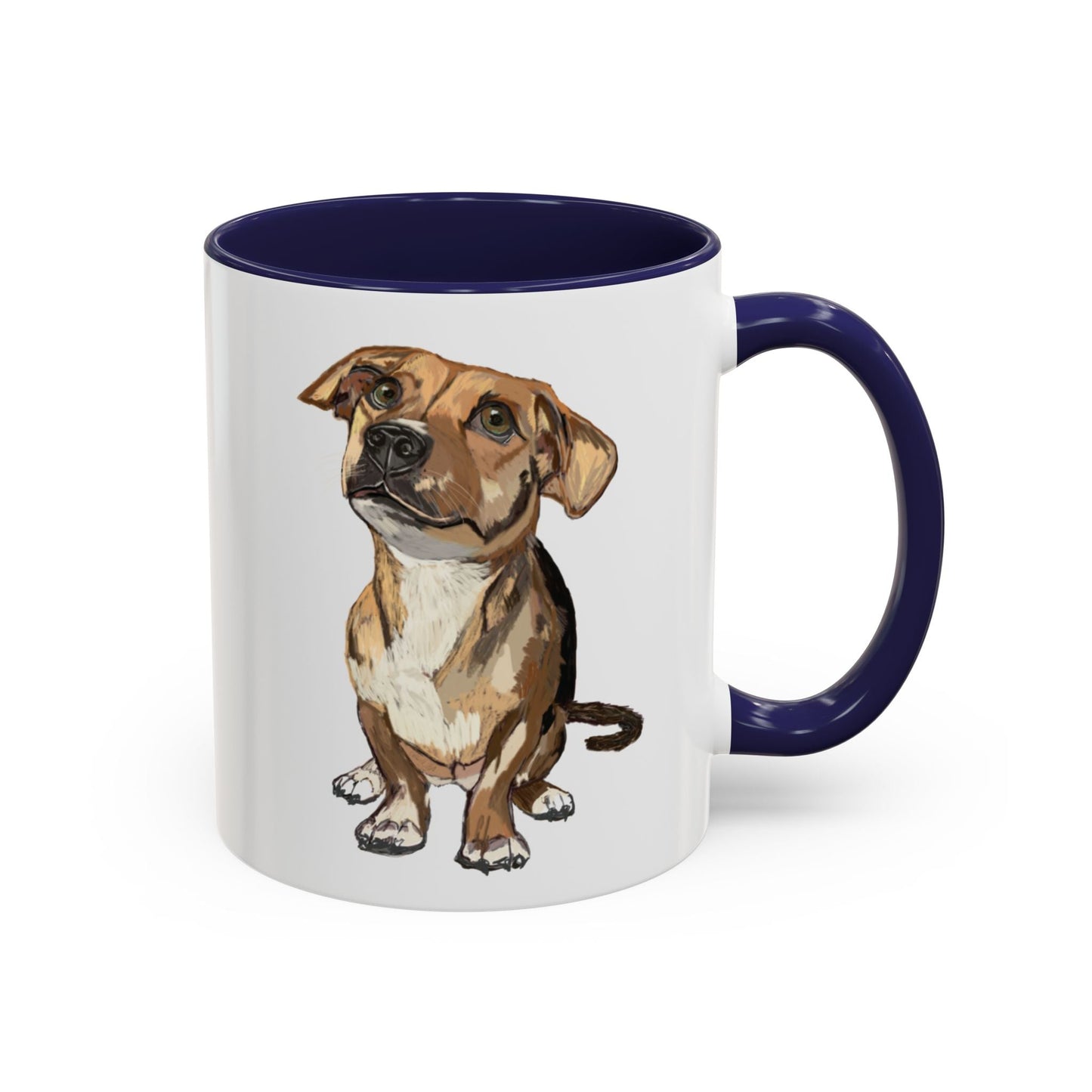 Curious Dog Two Tone Ceramic Mug - 11 oz & 15 oz - Blue Cava