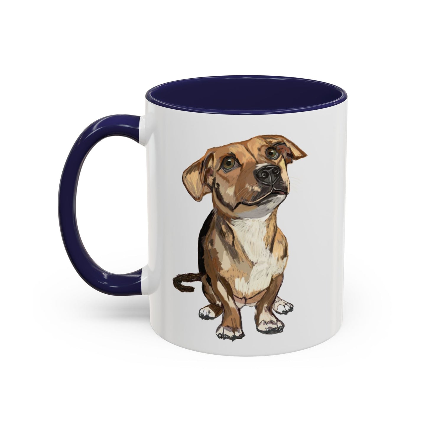 Curious Dog Two Tone Ceramic Mug - 11 oz & 15 oz - Blue Cava