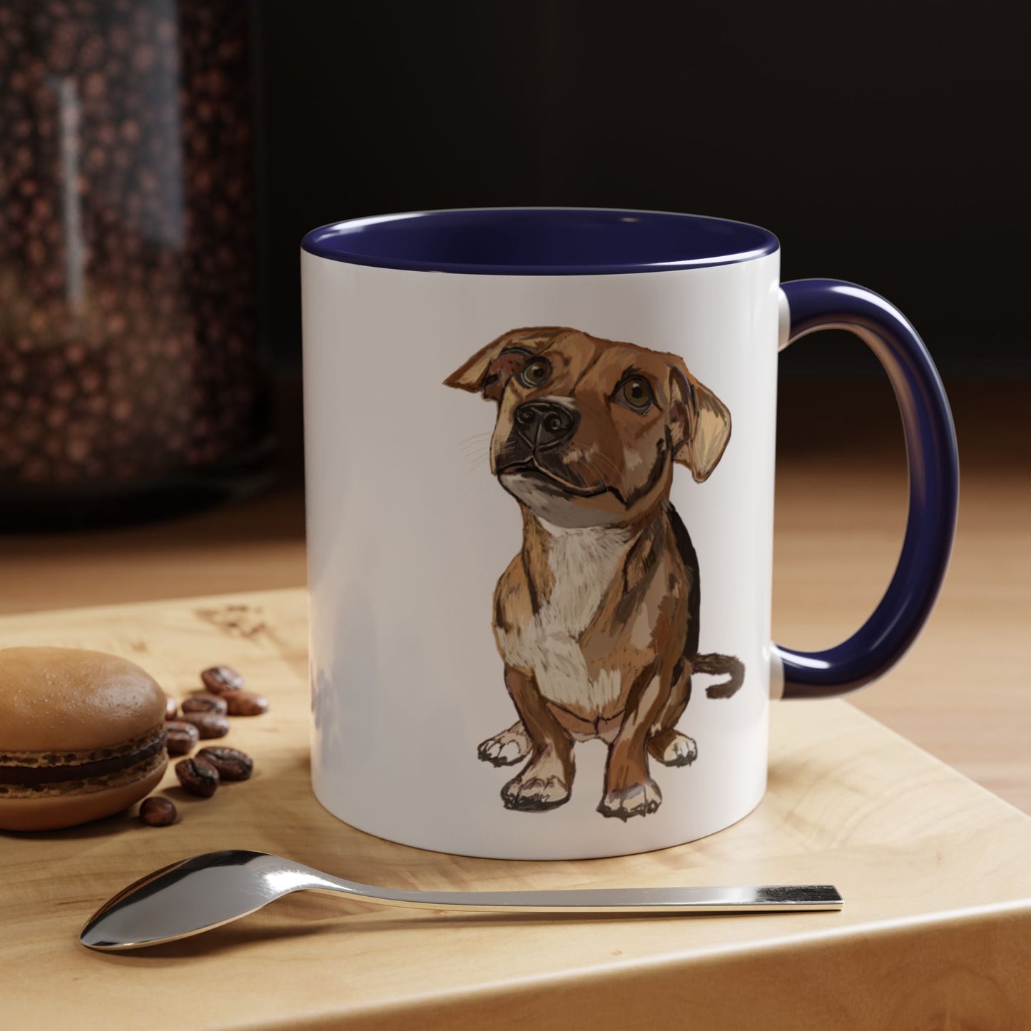 Curious Dog Two Tone Ceramic Mug - 11 oz & 15 oz - Blue Cava