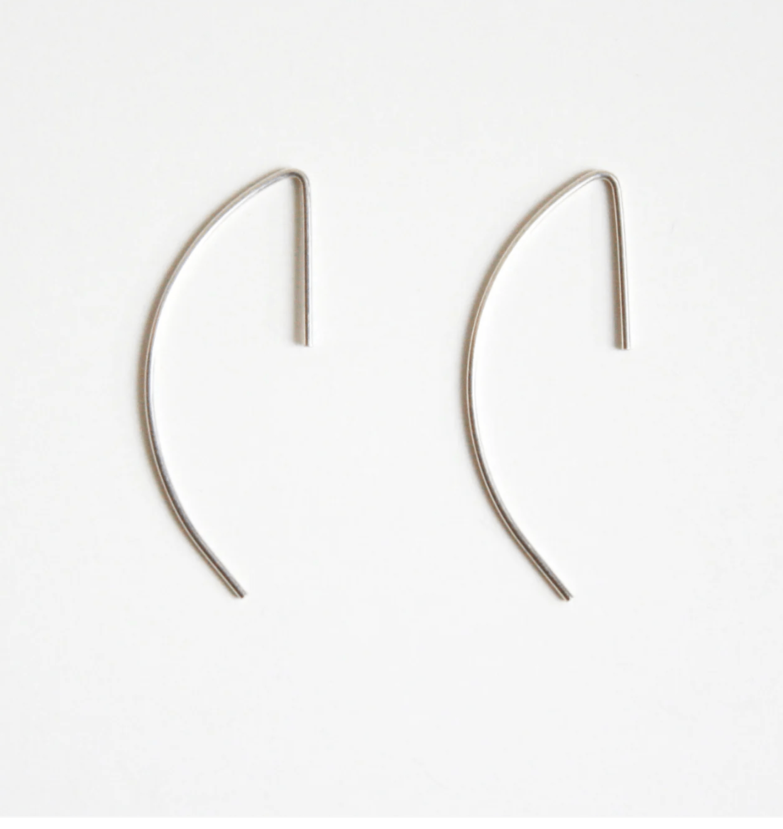 Curved Bar Threader Earrings - Hooks and Luxe - Blue Cava