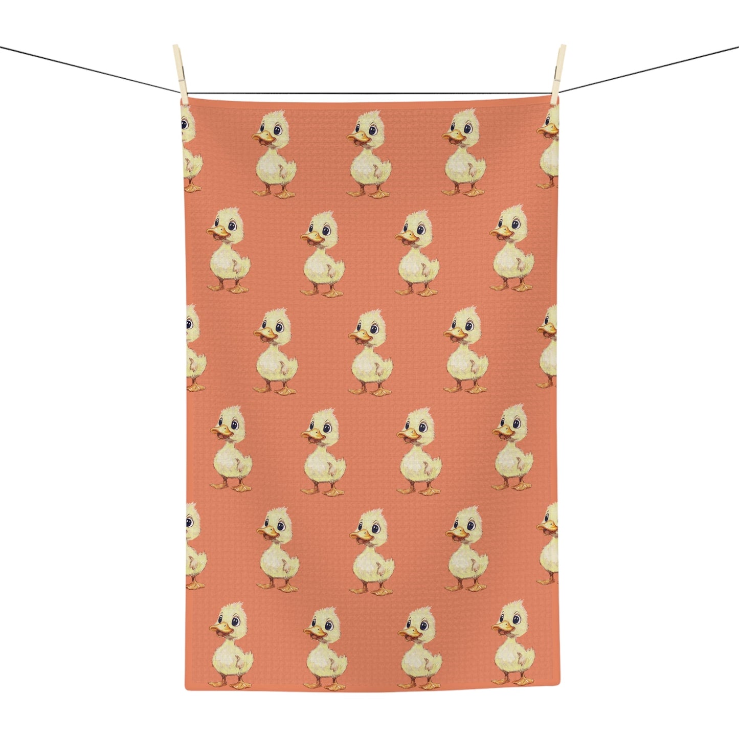 Cute Duckling Microfiber Waffle Towel - Blue Cava
