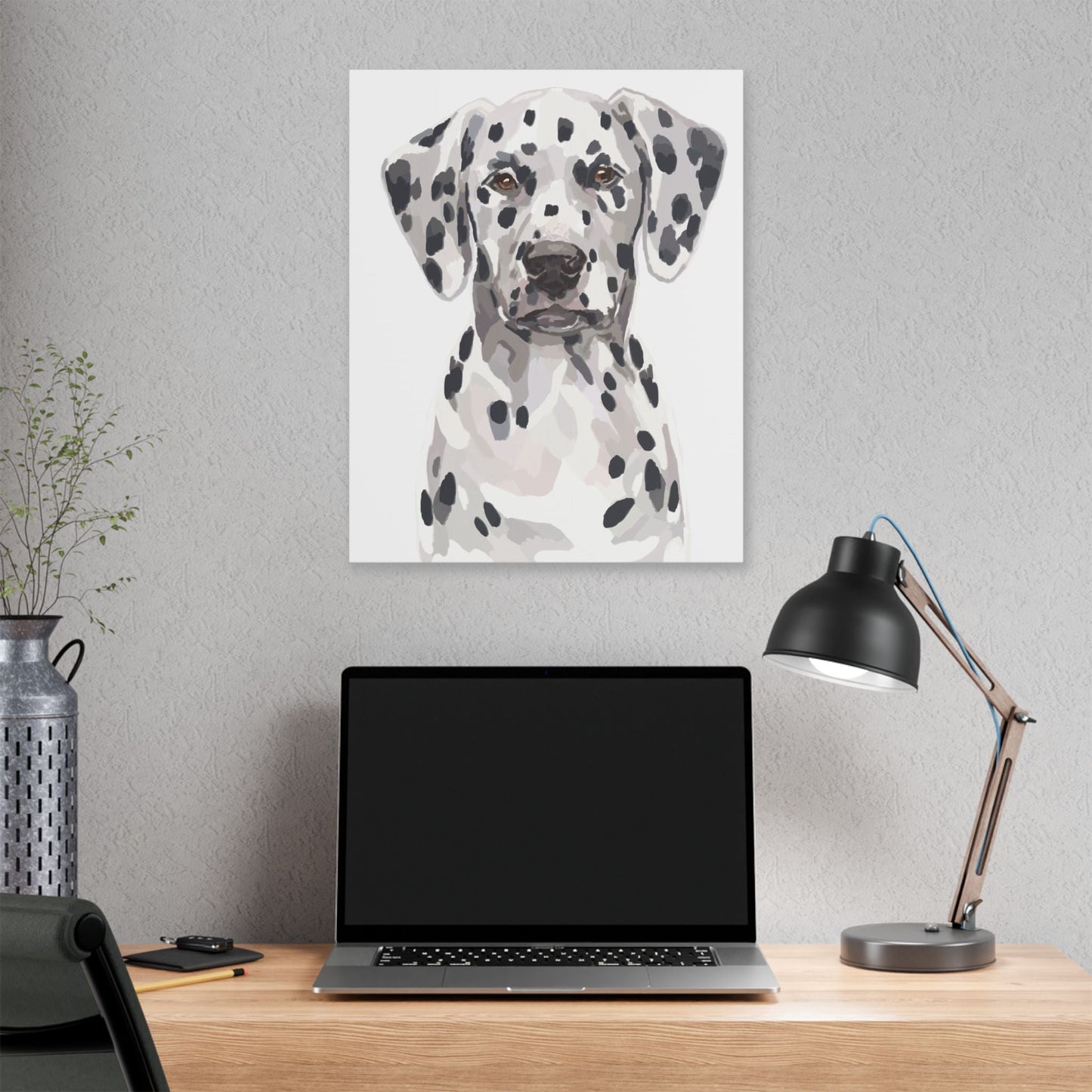 Dalmatian Canvas Art, Dog Wall Decor - Blue Cava