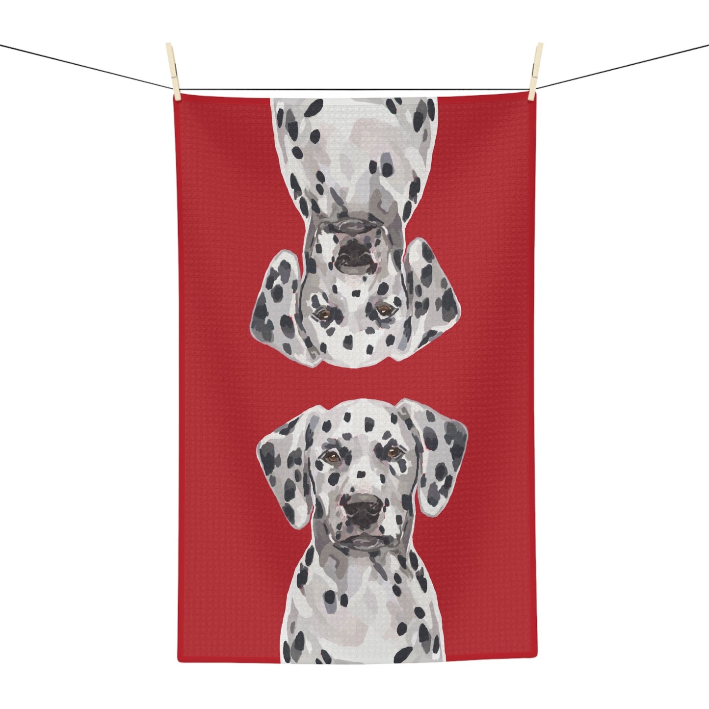 Dalmatian Dog Microfiber Waffle Towel - Blue Cava