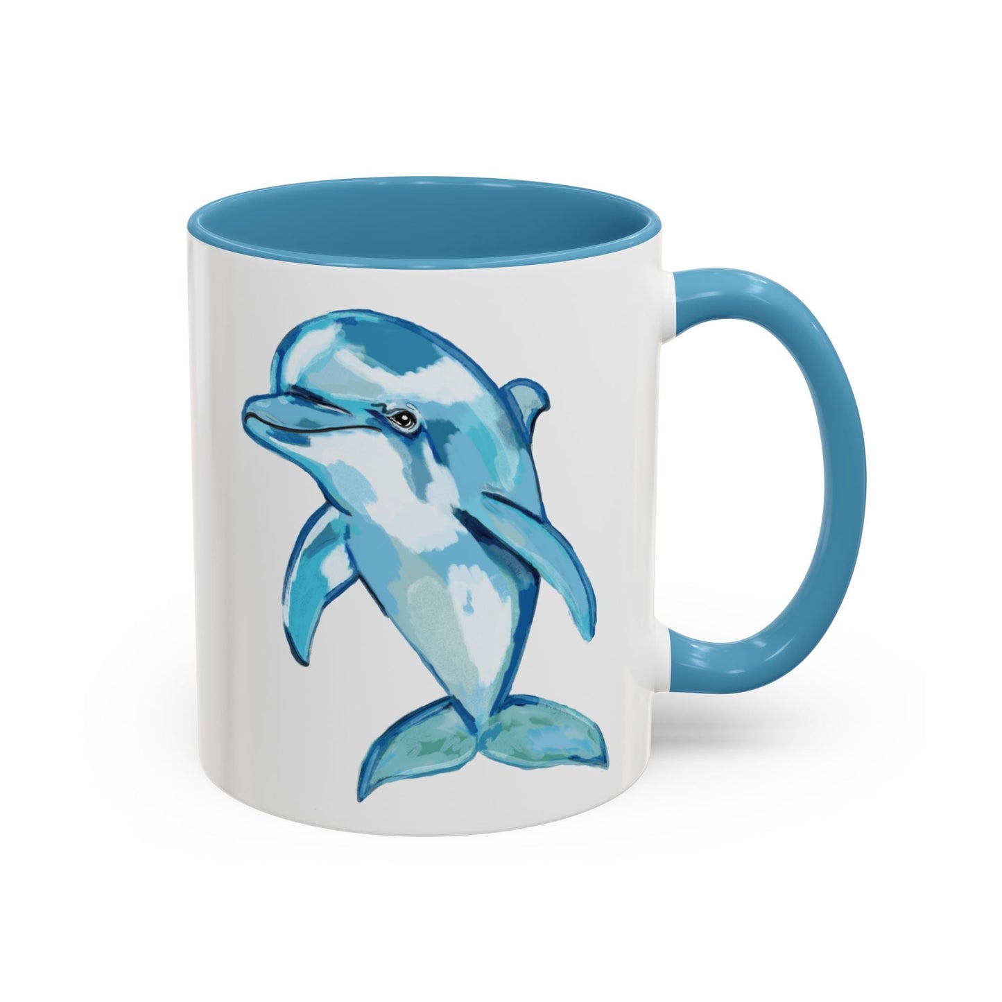Dolphin Two Tone Ceramic Mugs - Blue Cava
