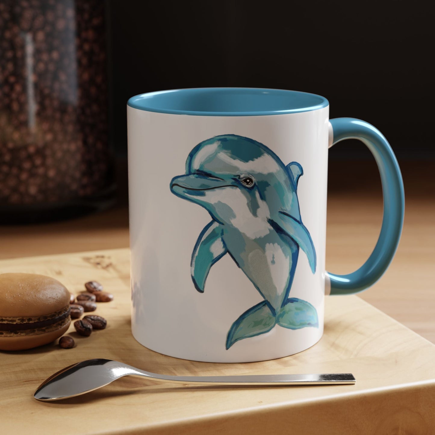 Dolphin Two Tone Ceramic Mugs - Blue Cava