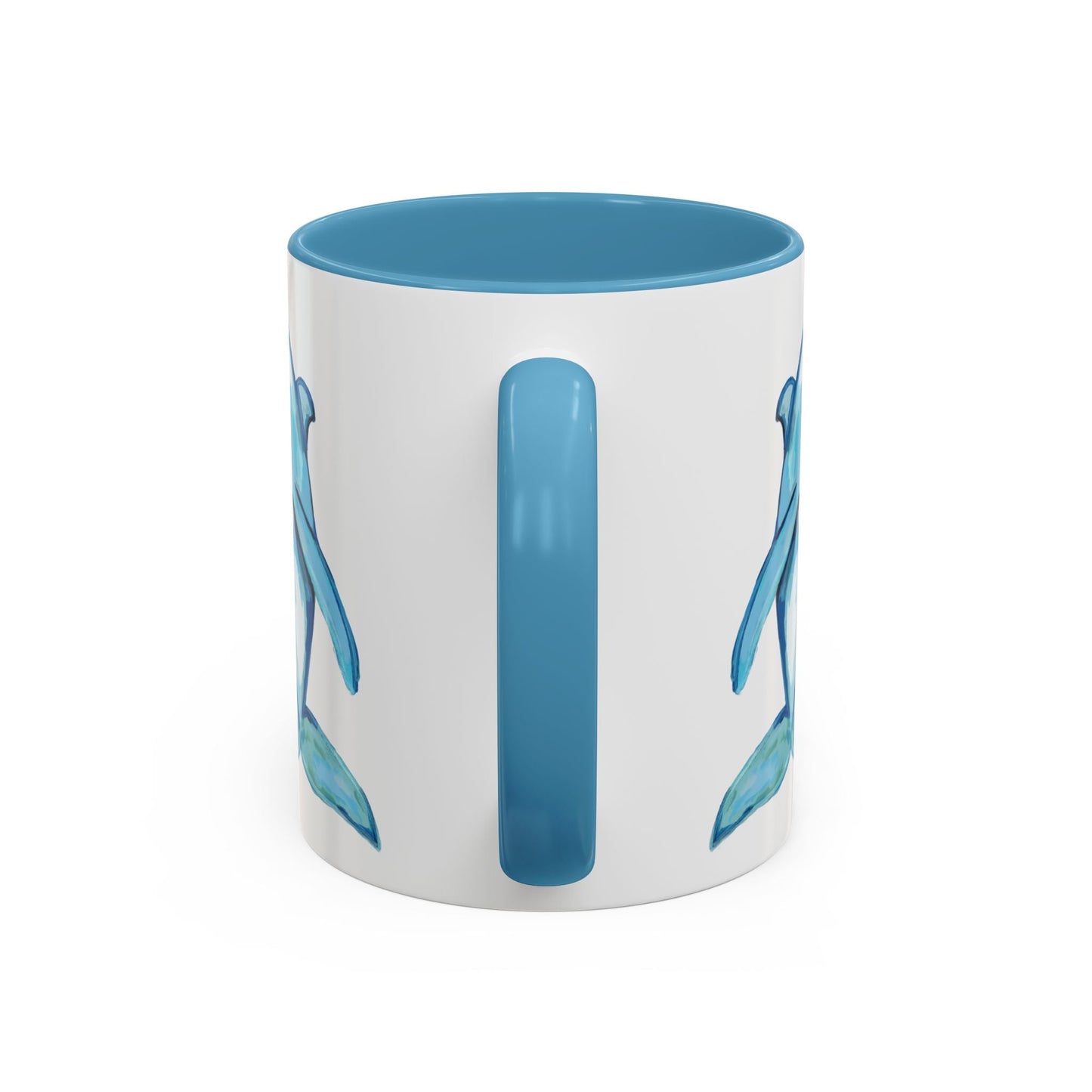 Dolphin Two Tone Ceramic Mugs - Blue Cava