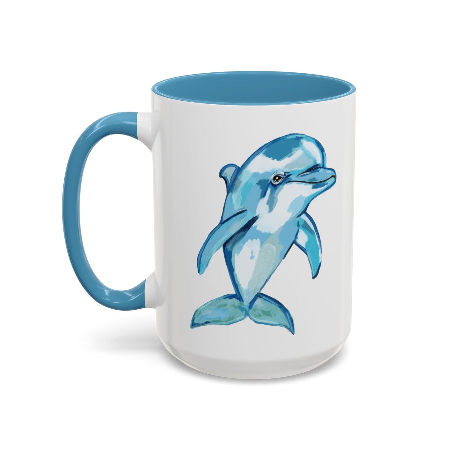 Dolphin Two Tone Ceramic Mugs - Blue Cava