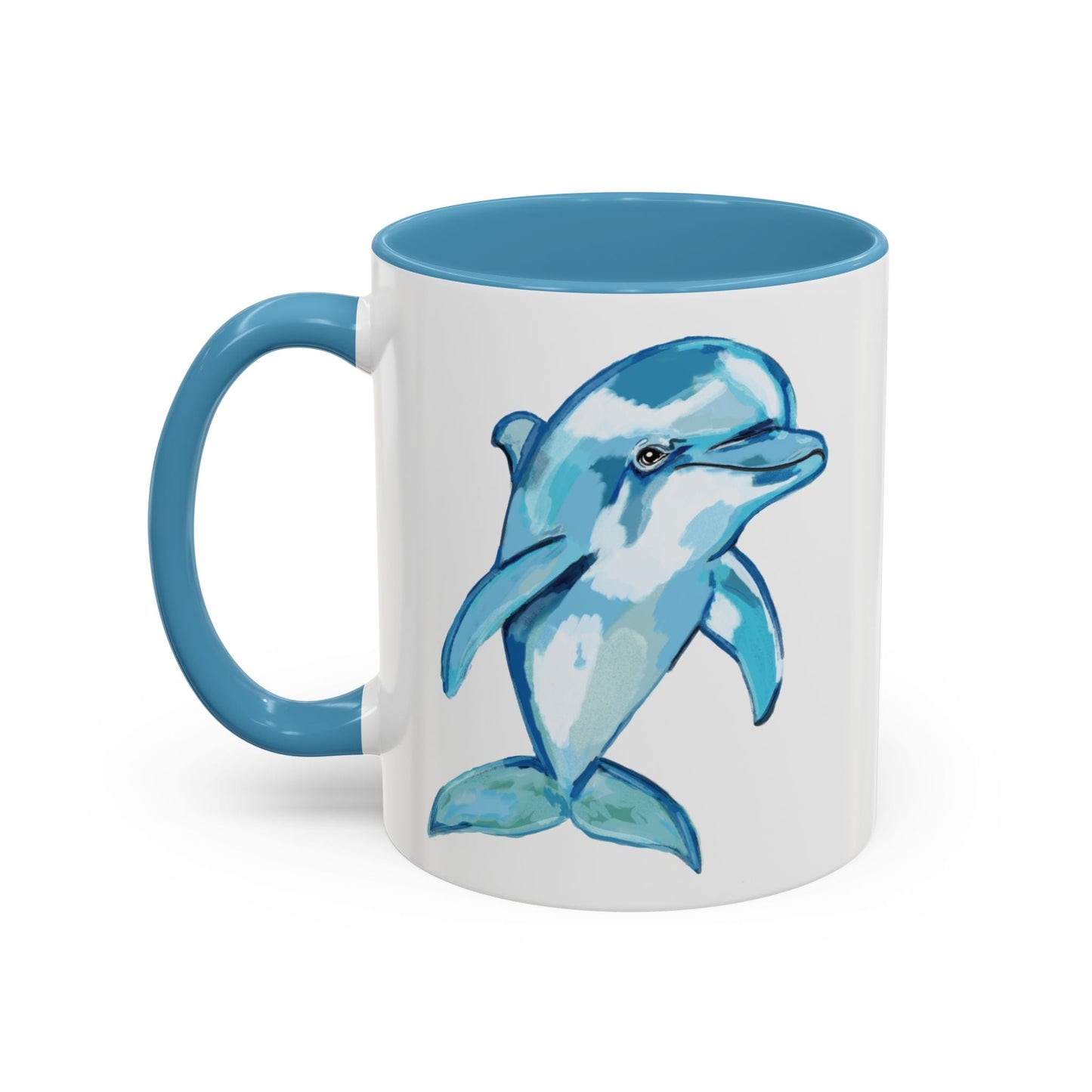 Dolphin Two Tone Ceramic Mugs - Blue Cava