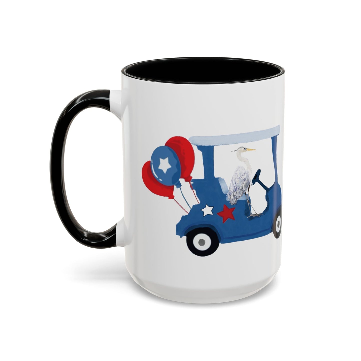 Egret Golf Cart Two Tone Coffee Mug (11oz & 15oz) - Blue Cava
