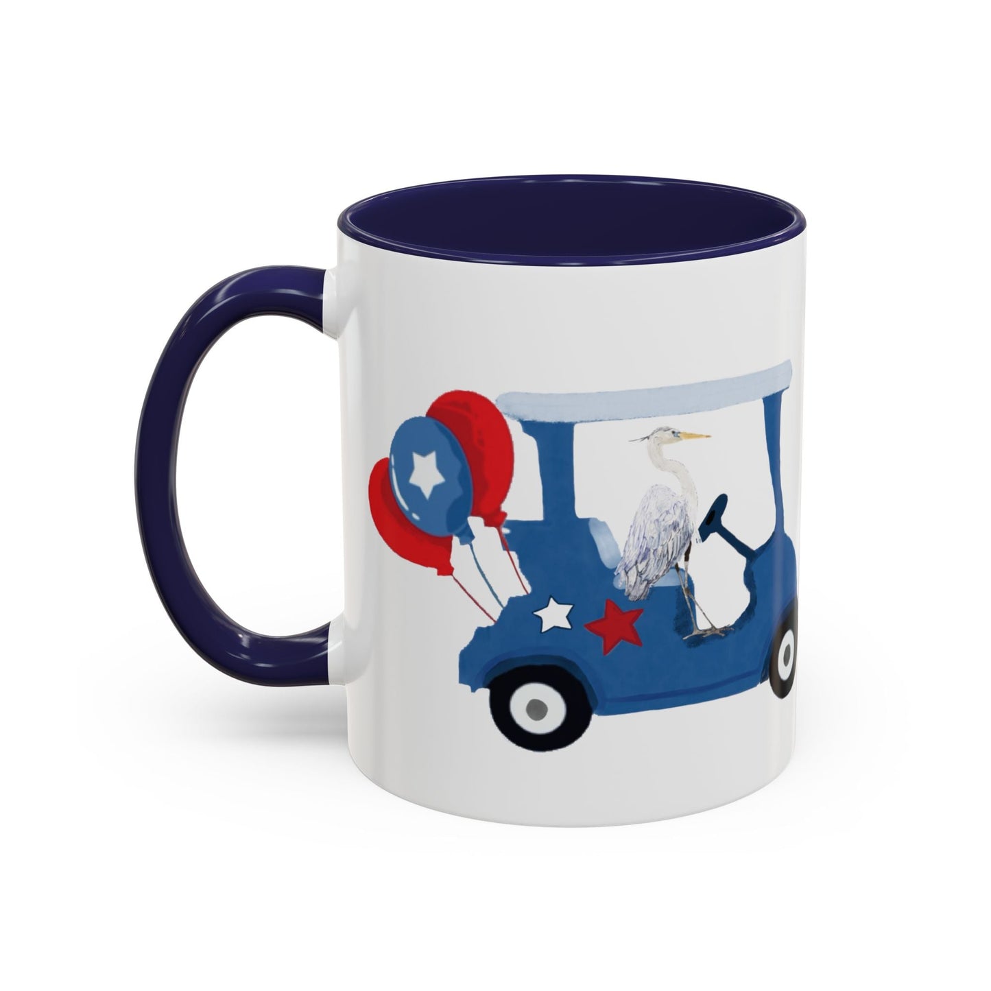 Egret Golf Cart Two Tone Coffee Mug (11oz & 15oz) - Blue Cava