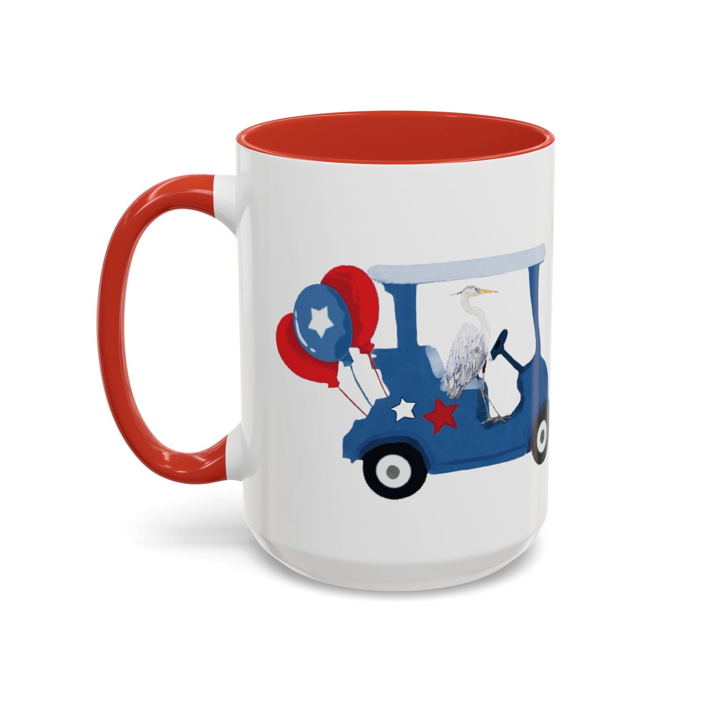 Egret Golf Cart Two Tone Coffee Mug (11oz & 15oz) - Blue Cava
