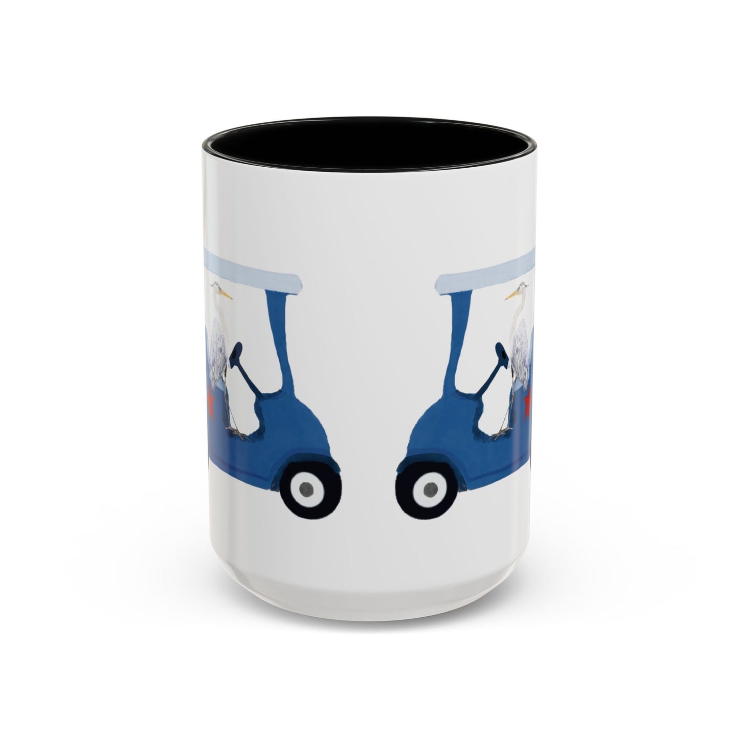 Egret Golf Cart Two Tone Coffee Mug (11oz & 15oz) - Blue Cava