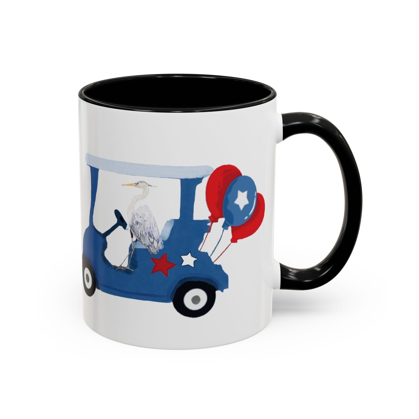 Egret Golf Cart Two Tone Coffee Mug (11oz & 15oz) - Blue Cava