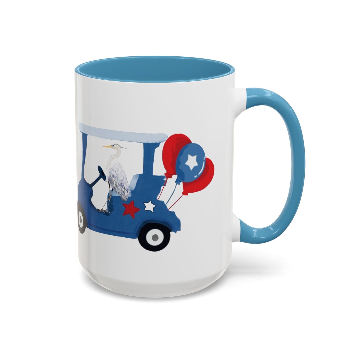 Egret Golf Cart Two Tone Coffee Mug (11oz & 15oz) - Blue Cava
