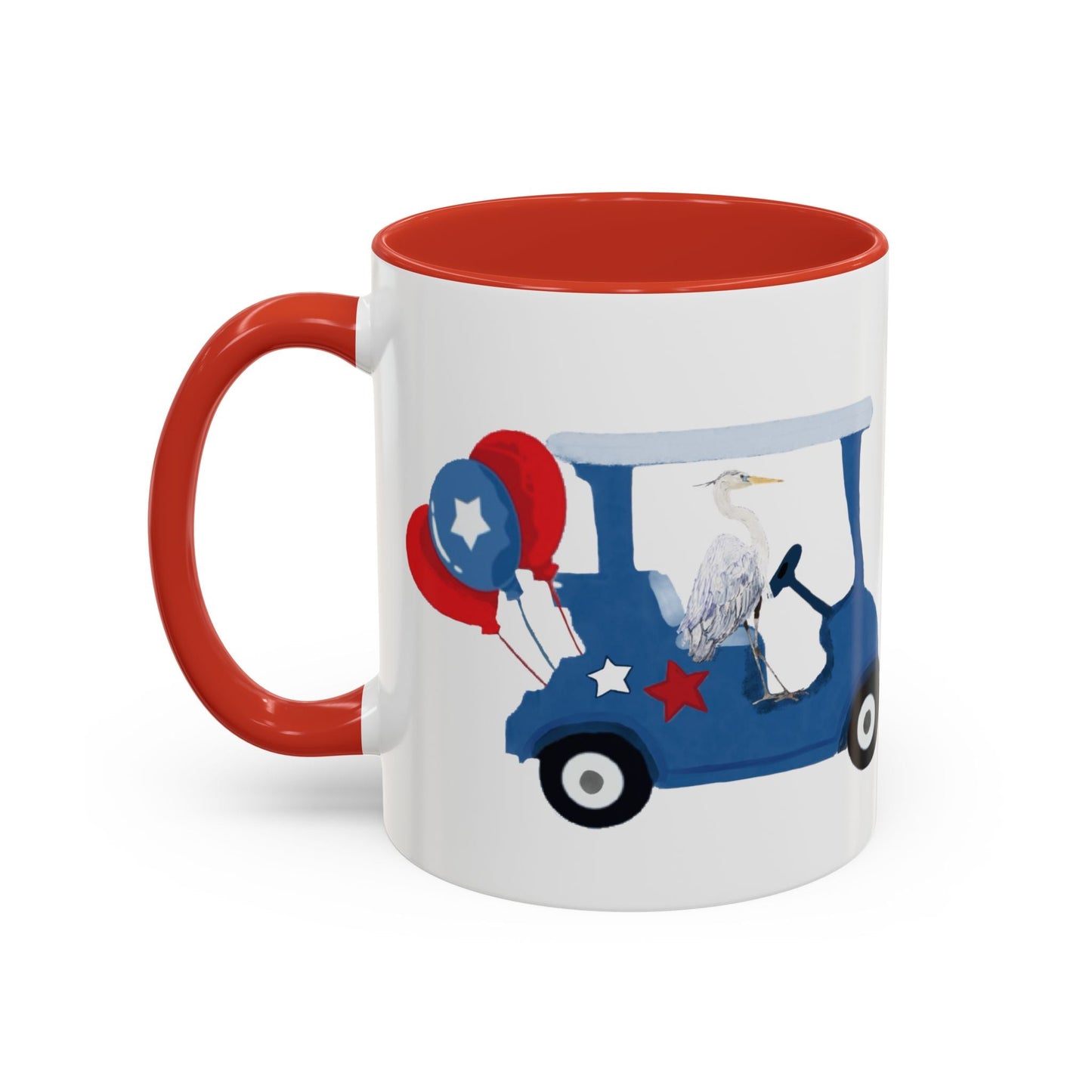 Egret Golf Cart Two Tone Coffee Mug (11oz & 15oz) - Blue Cava