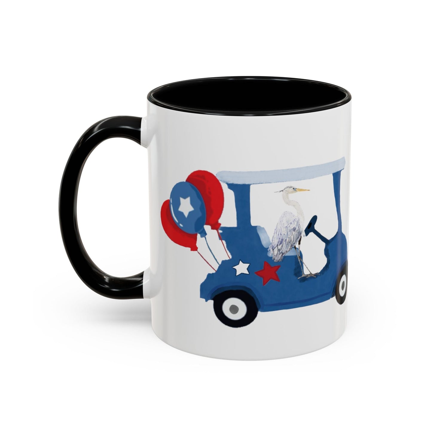 Egret Golf Cart Two Tone Coffee Mug (11oz & 15oz) - Blue Cava