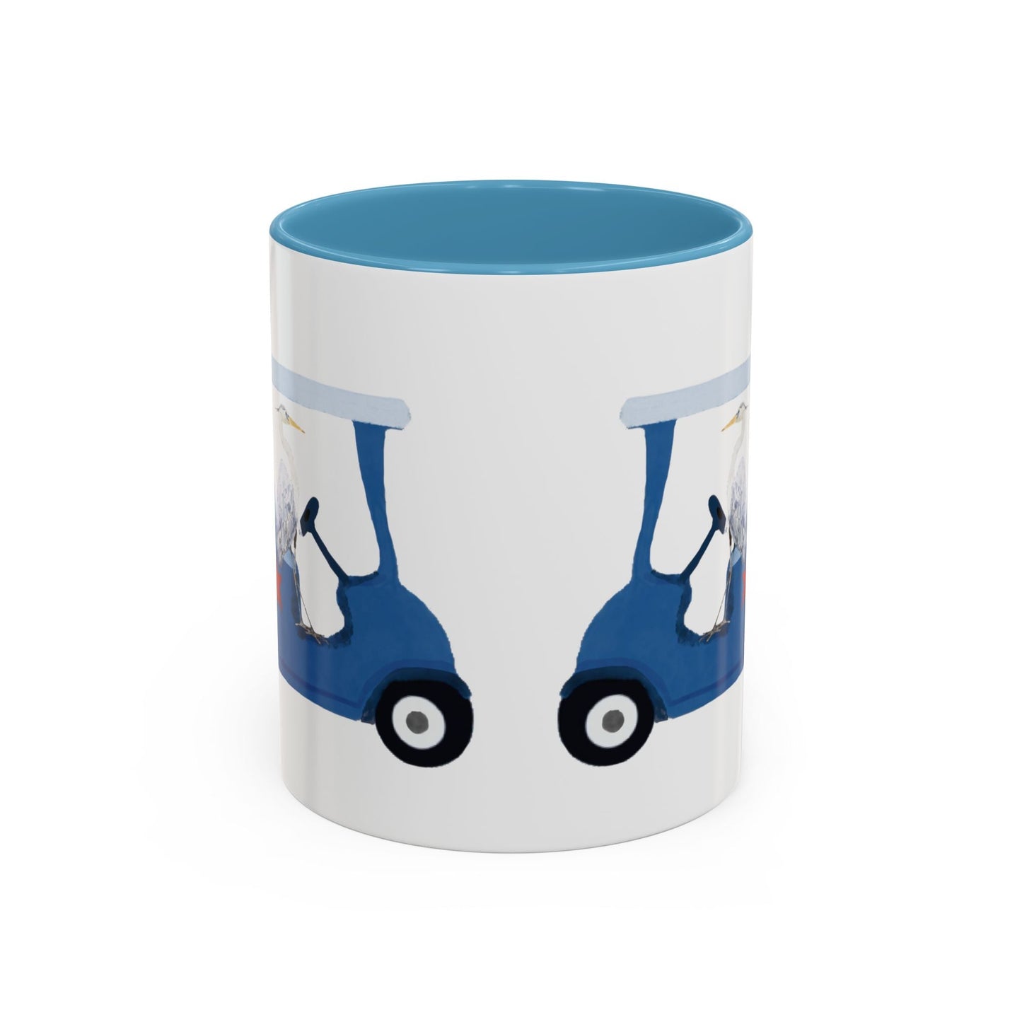 Egret Golf Cart Two Tone Coffee Mug (11oz & 15oz) - Blue Cava