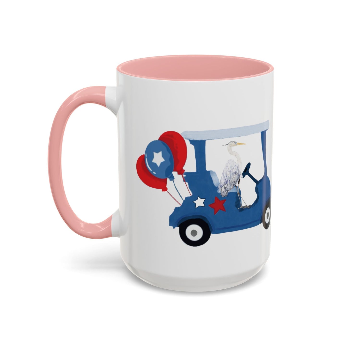 Egret Golf Cart Two Tone Coffee Mug (11oz & 15oz) - Blue Cava