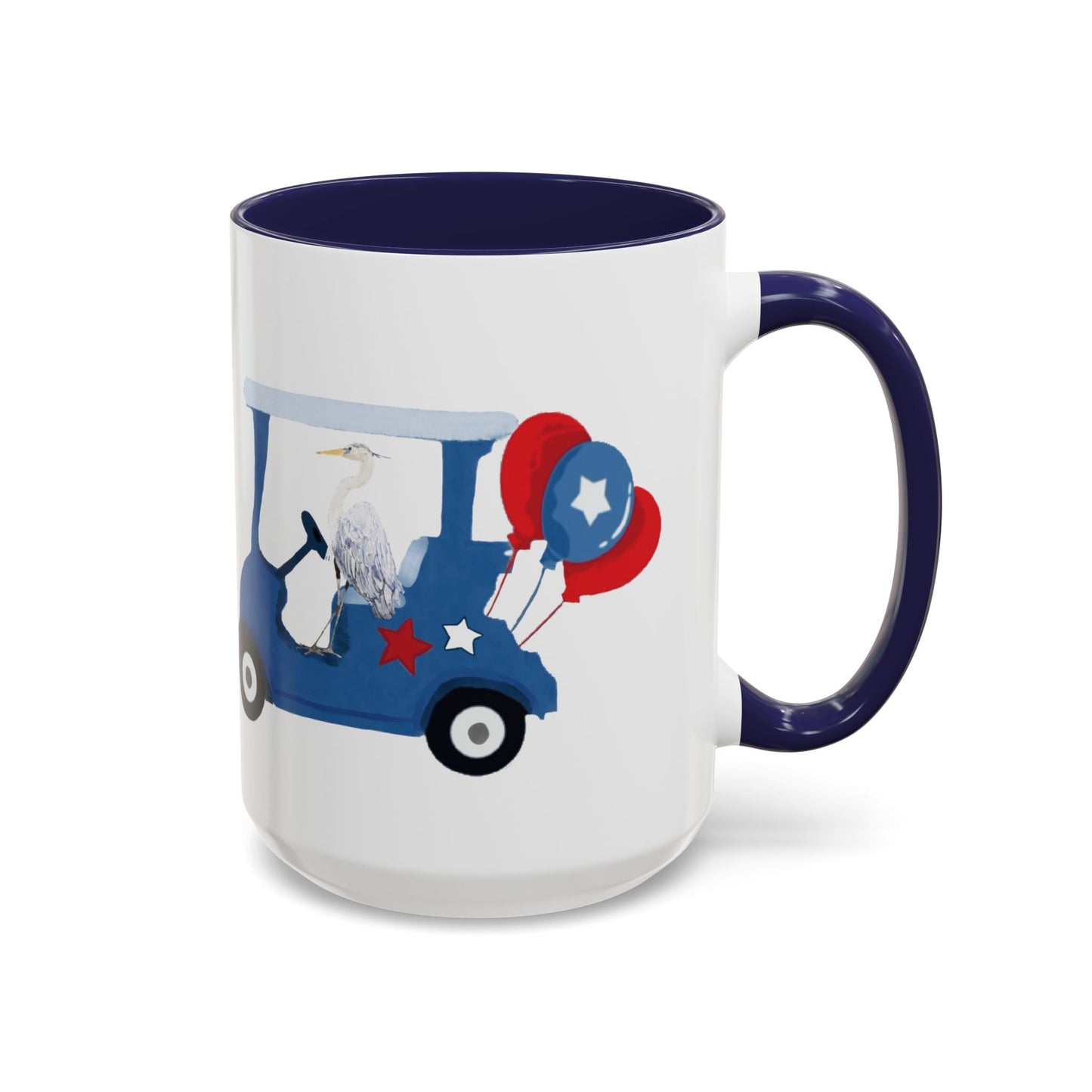 Egret Golf Cart Two Tone Coffee Mug (11oz & 15oz) - Blue Cava