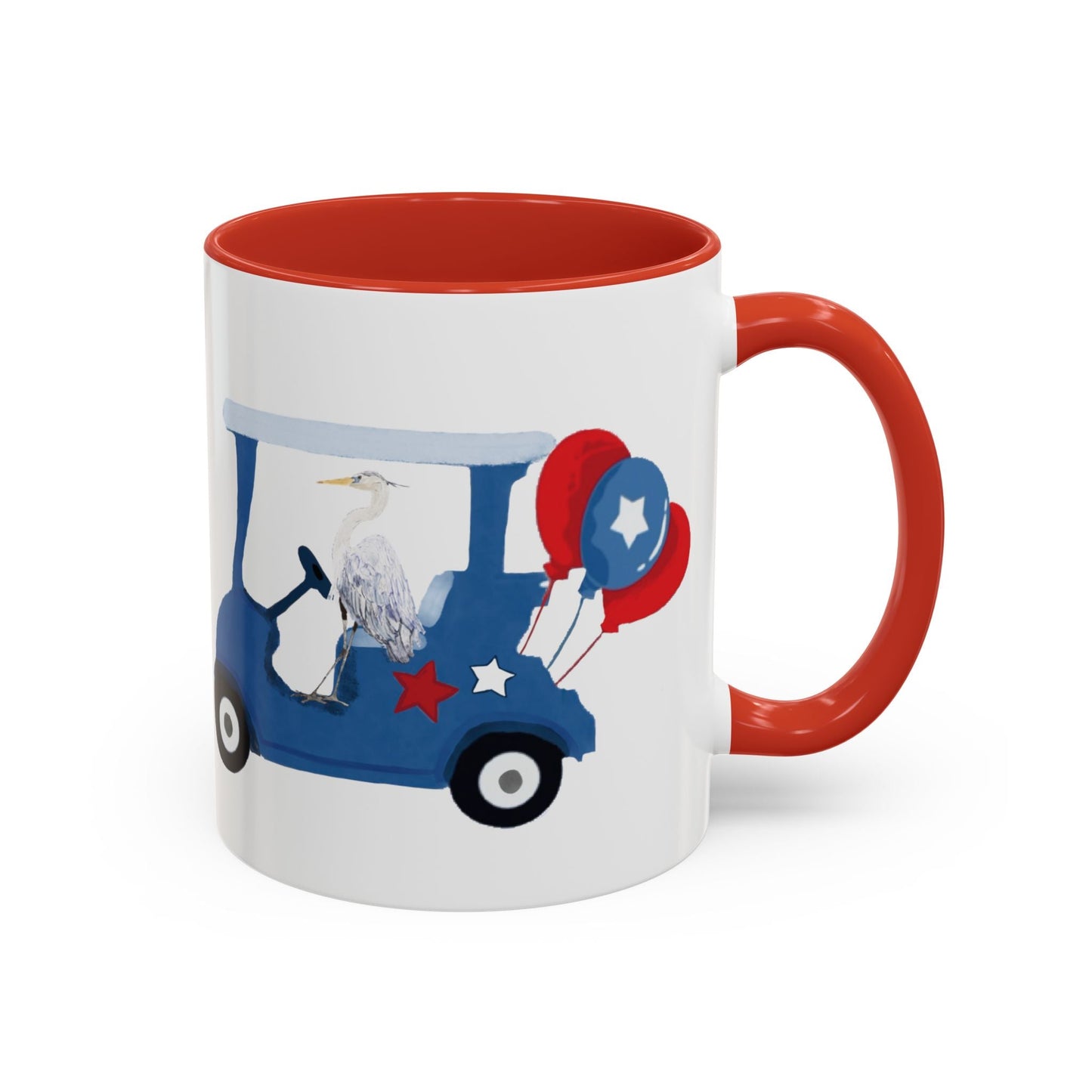 Egret Golf Cart Two Tone Coffee Mug (11oz & 15oz) - Blue Cava