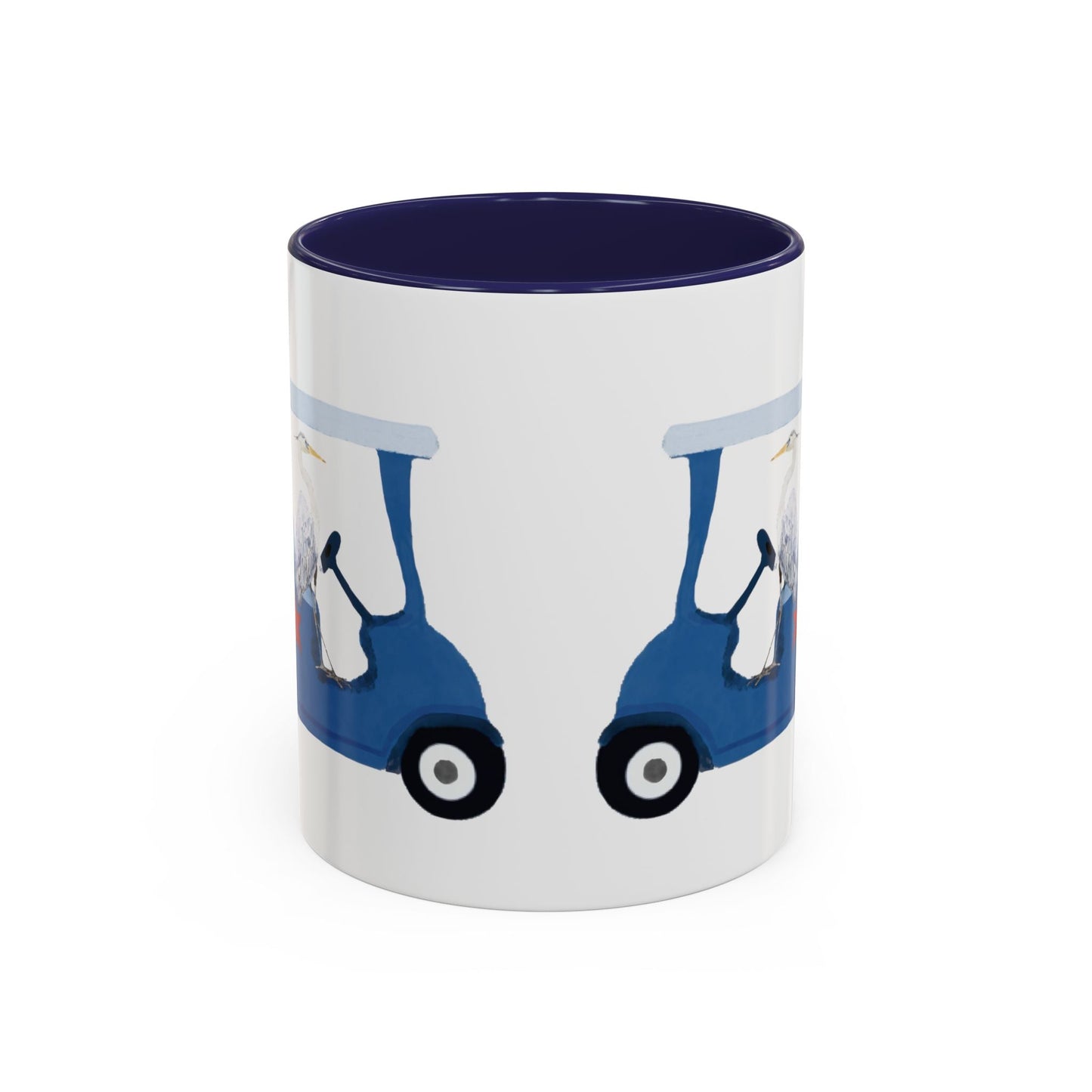 Egret Golf Cart Two Tone Coffee Mug (11oz & 15oz) - Blue Cava