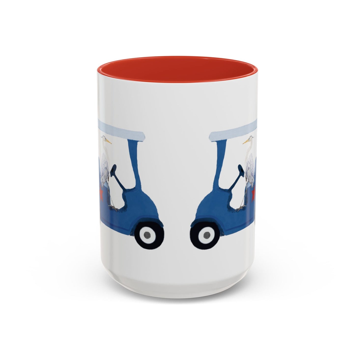 Egret Golf Cart Two Tone Coffee Mug (11oz & 15oz) - Blue Cava