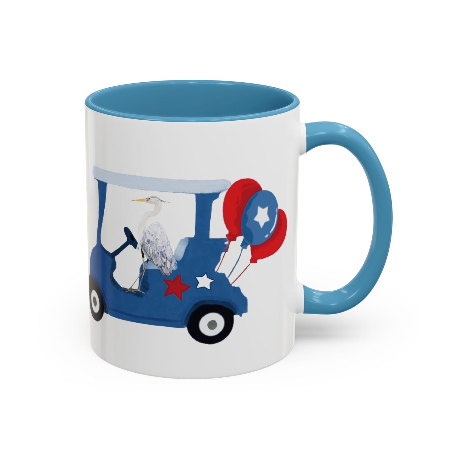 Egret Golf Cart Two Tone Coffee Mug (11oz & 15oz) - Blue Cava