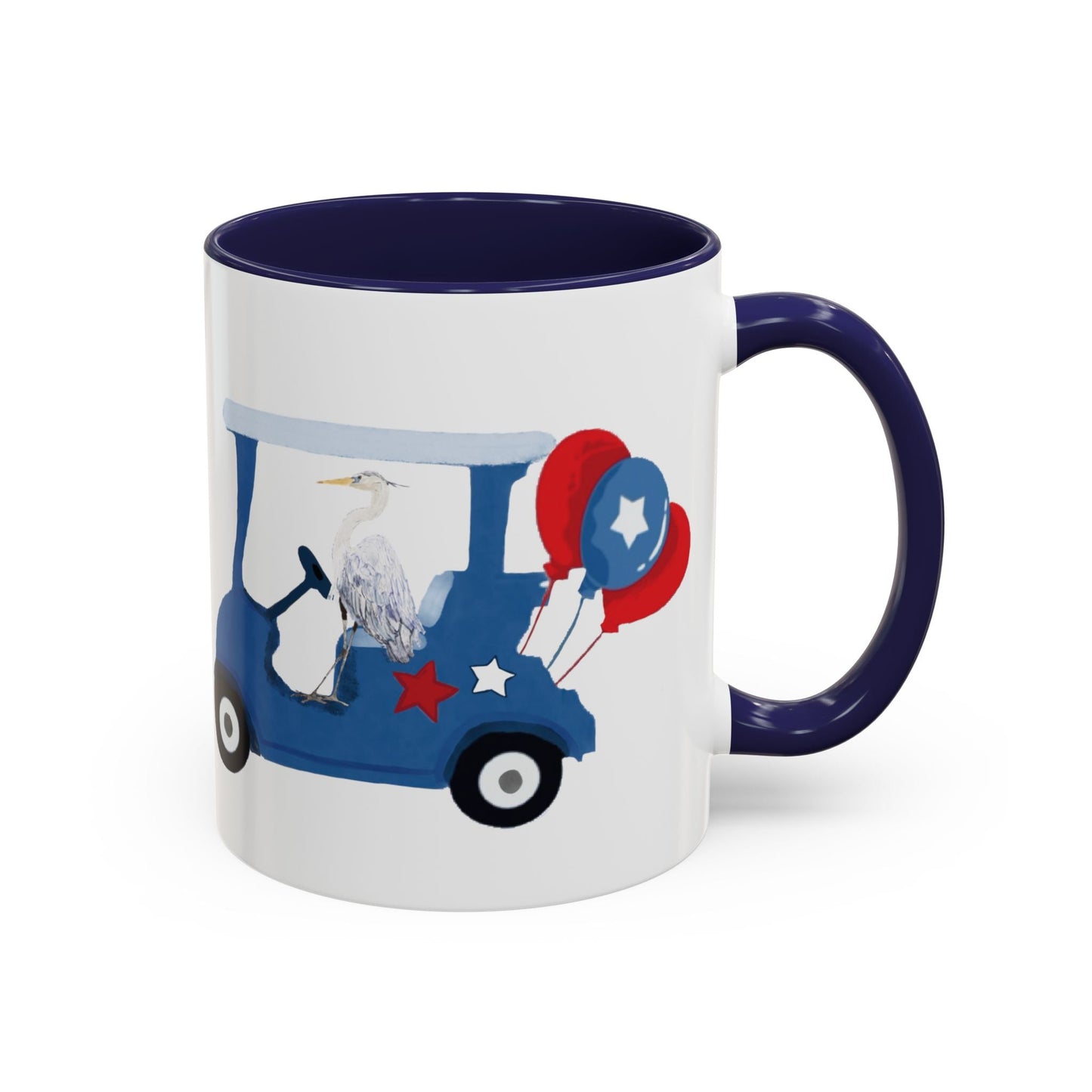Egret Golf Cart Two Tone Coffee Mug (11oz & 15oz) - Blue Cava