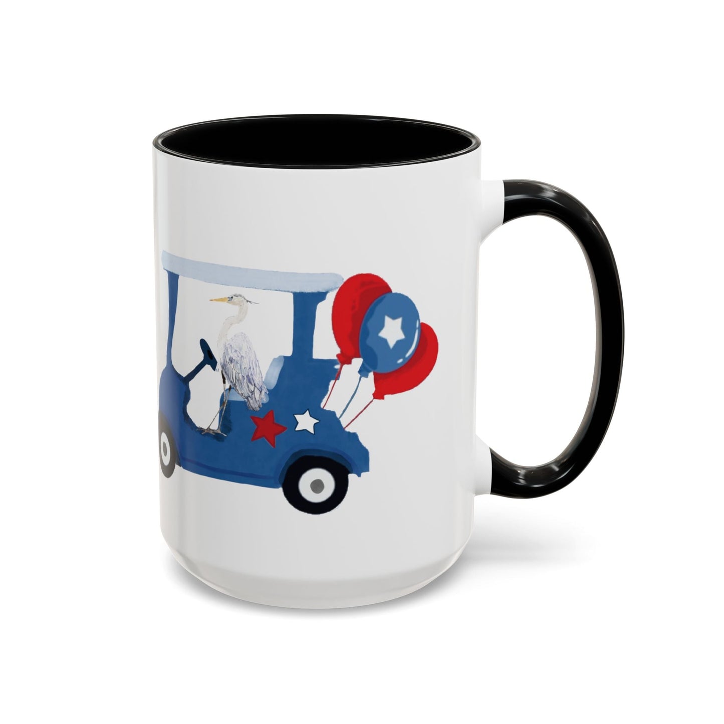 Egret Golf Cart Two Tone Coffee Mug (11oz & 15oz) - Blue Cava