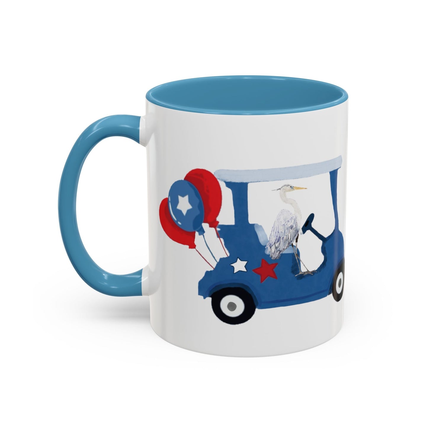Egret Golf Cart Two Tone Coffee Mug (11oz & 15oz) - Blue Cava