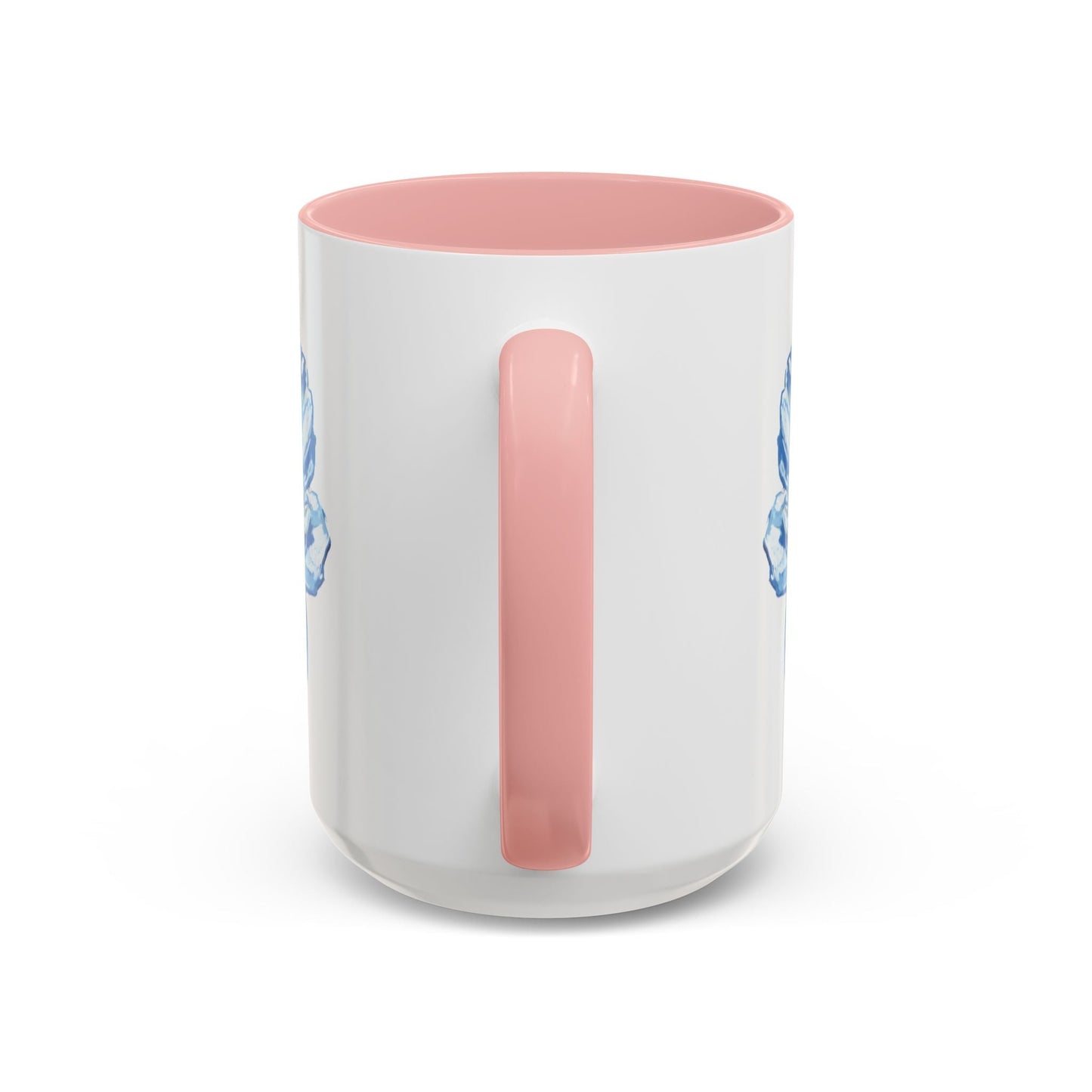 Elegant Floral Accent Coffee Mug - Blue Flower Design - Blue Cava