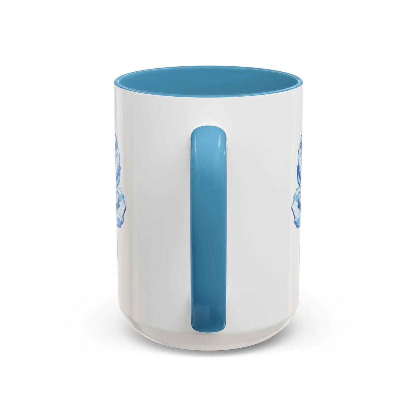 Elegant Floral Accent Coffee Mug - Blue Flower Design - Blue Cava