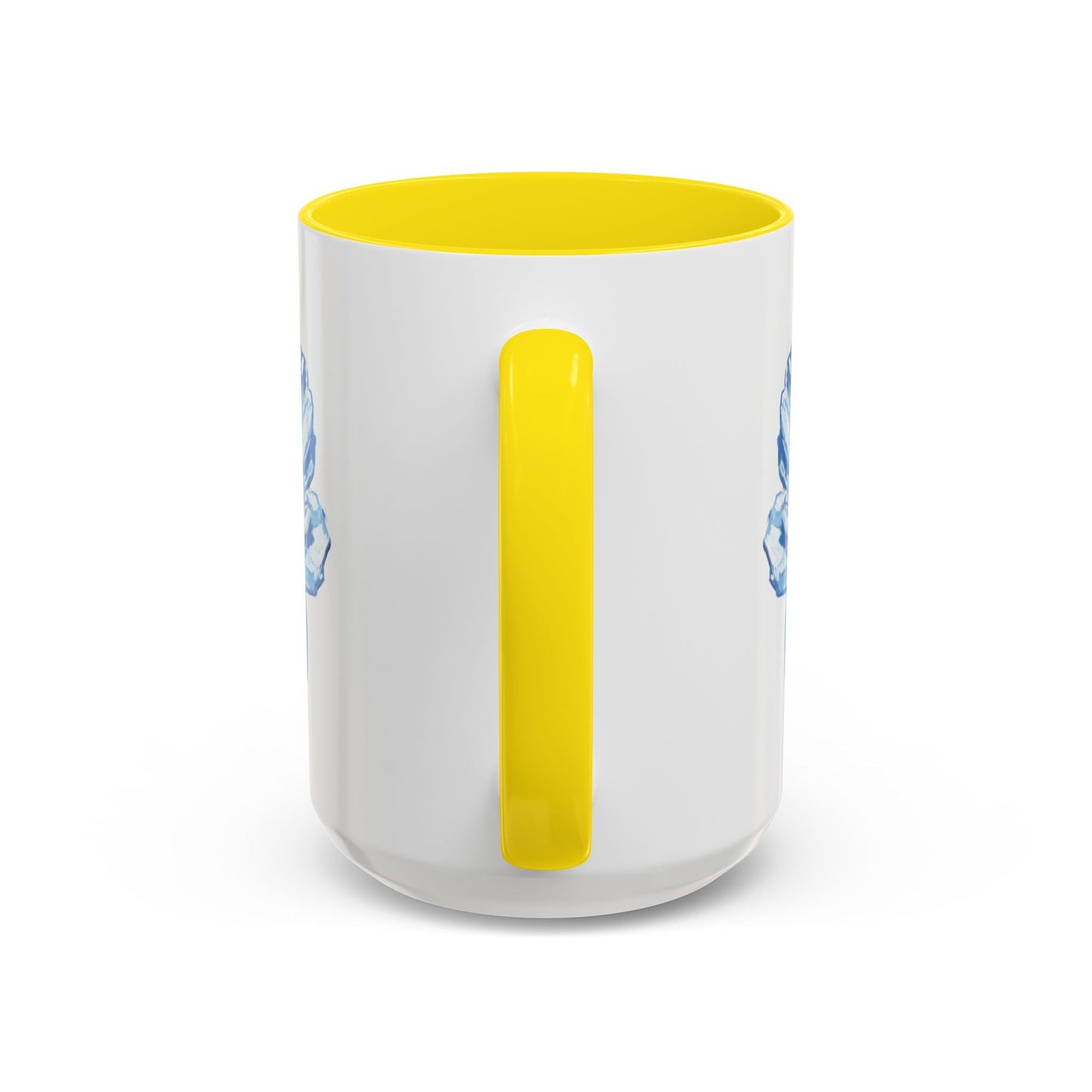 Elegant Floral Accent Coffee Mug - Blue Flower Design - Blue Cava